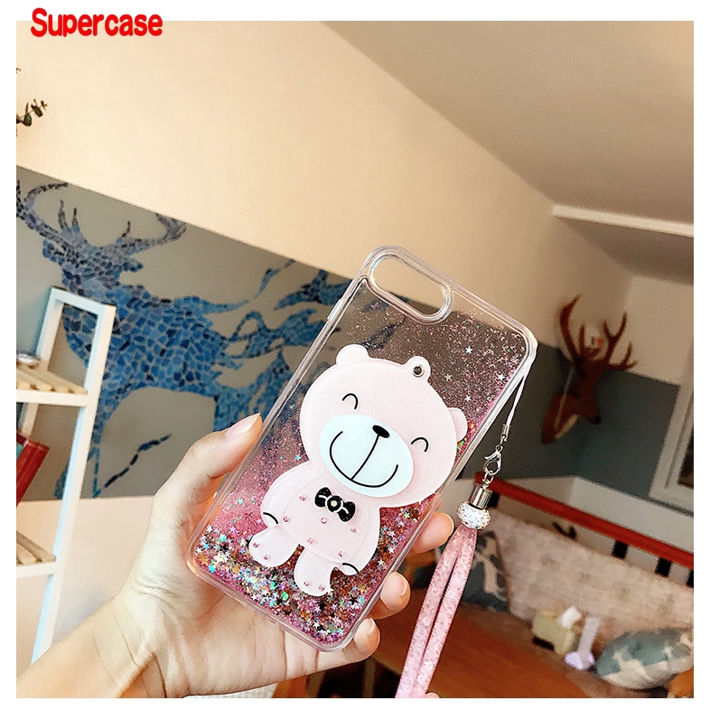 Ốp điện thoại mềm nước kim tuyến hình Gấu/Mèo Hello Kitty cho Samsung Galaxy A50 A50S A30S J7 J5 J3 J2 Prime J6 J4 Plus