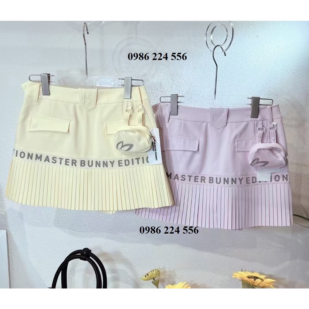 Set áo dài tay kèm chân váy golf nữ MBE thể thao Hàn Quốc co giãn 4 chiều cao cấp