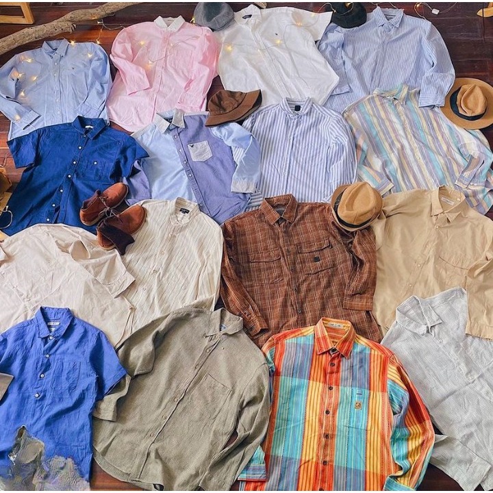 Áo Sơ Mi Nam Nữ 2Hand, Áo Sơ Mi Unisex Hàn Quốc Secondhand Chất Vải Cao Cấp Thời Trang Tay Ngắn Dài - Mẫu 1