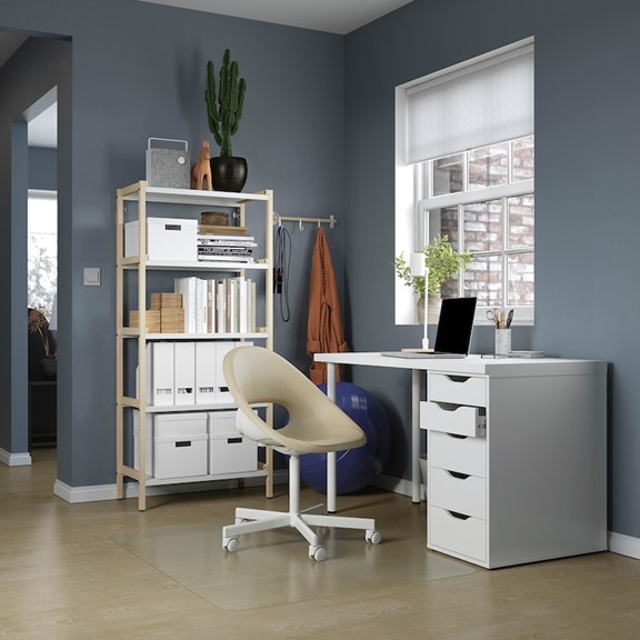 DAISY, Bàn làm việc, bàn học 1 tủ ngăn kéo DEK_033, 120x60x73cm, bàn gỗ Scandi Home