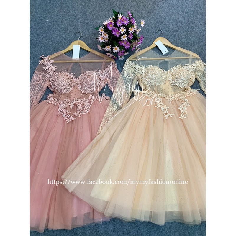 Đầm dự tiệc công chúa tay dài sang trọng 4 lớp xòe TRIPBLE T DRESS - size M/L - MS293V