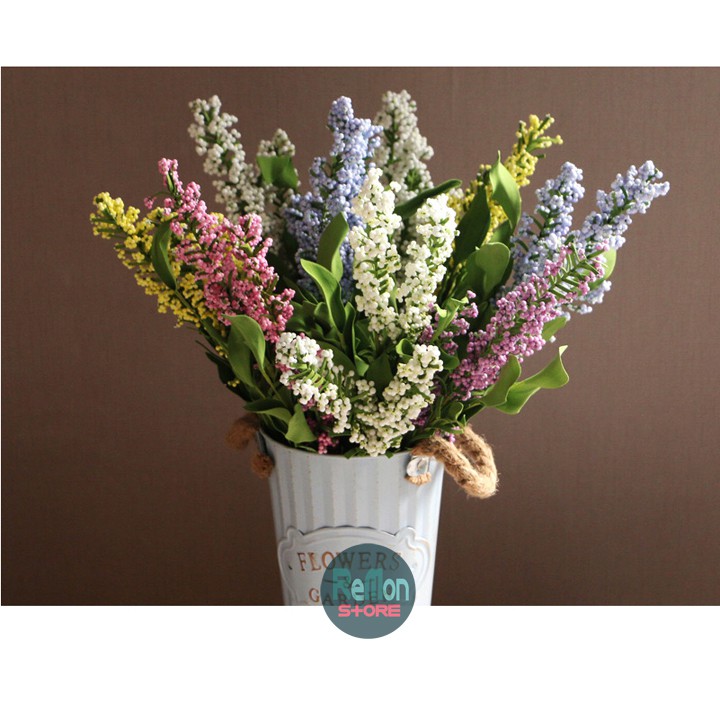 Cành hoa oải hương lavender (búp to) hoa giả cao cấp trang trí nhà cửa tiệc cưới, đạo cụ chụp ảnh