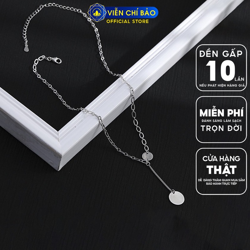 Vòng cổ bạc nữ choker mix cham tròn chất liệu bạc Thái 925 trẻ trung nữ tính Viễn Chí Bảo D000076