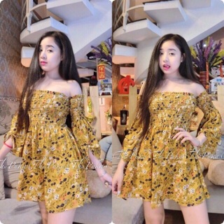 đầm voan trễ vai hàng quảng châu loli.store (D37)