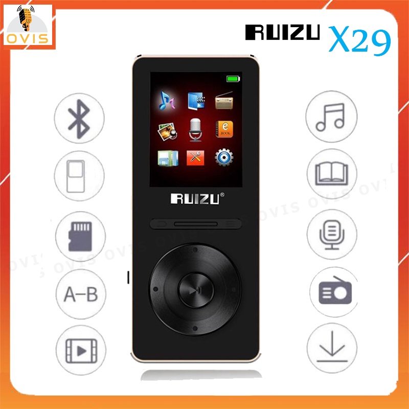 Máy Nghe Nhạc Lossless, Bluetooth 5.0, Thời Gian Phát Nhạc Lên Tới 30 Giờ (8GB) | Ruizu X29