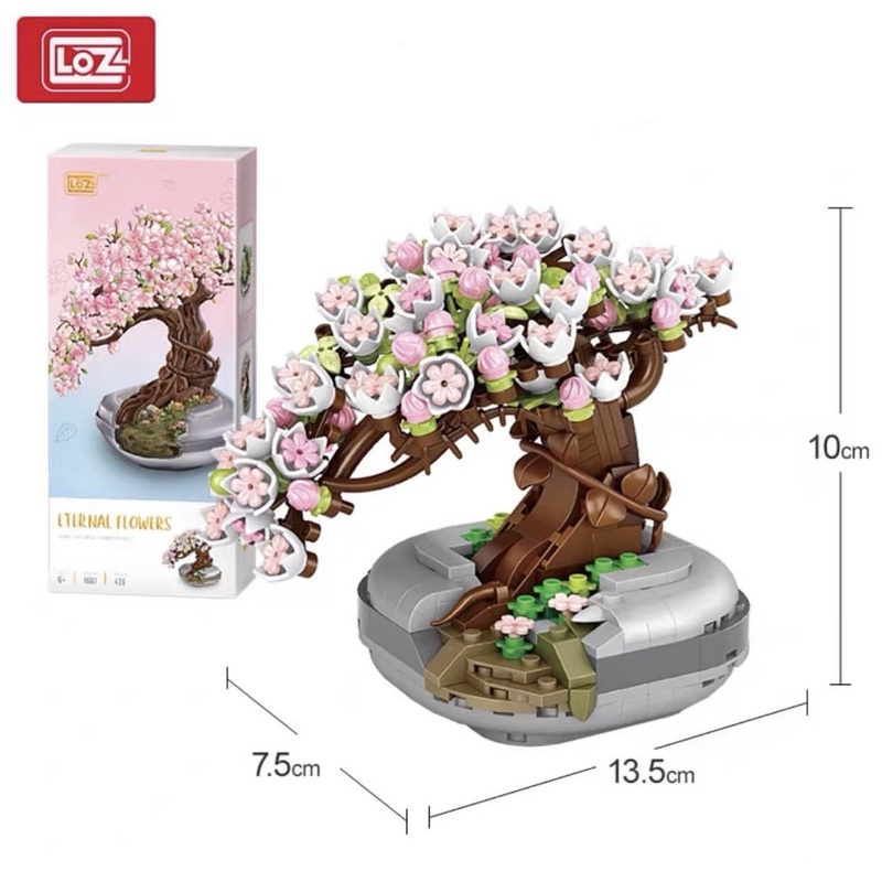 Đồ chơi mô hình xếp hình lắp ráp bó hoa Sakura Sen đá LOZ 1661 1662