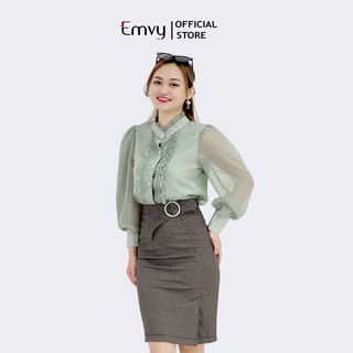 Áo sơ mi kiểu nữ 2 lớp lót lụa cao cấp Emvy - H2