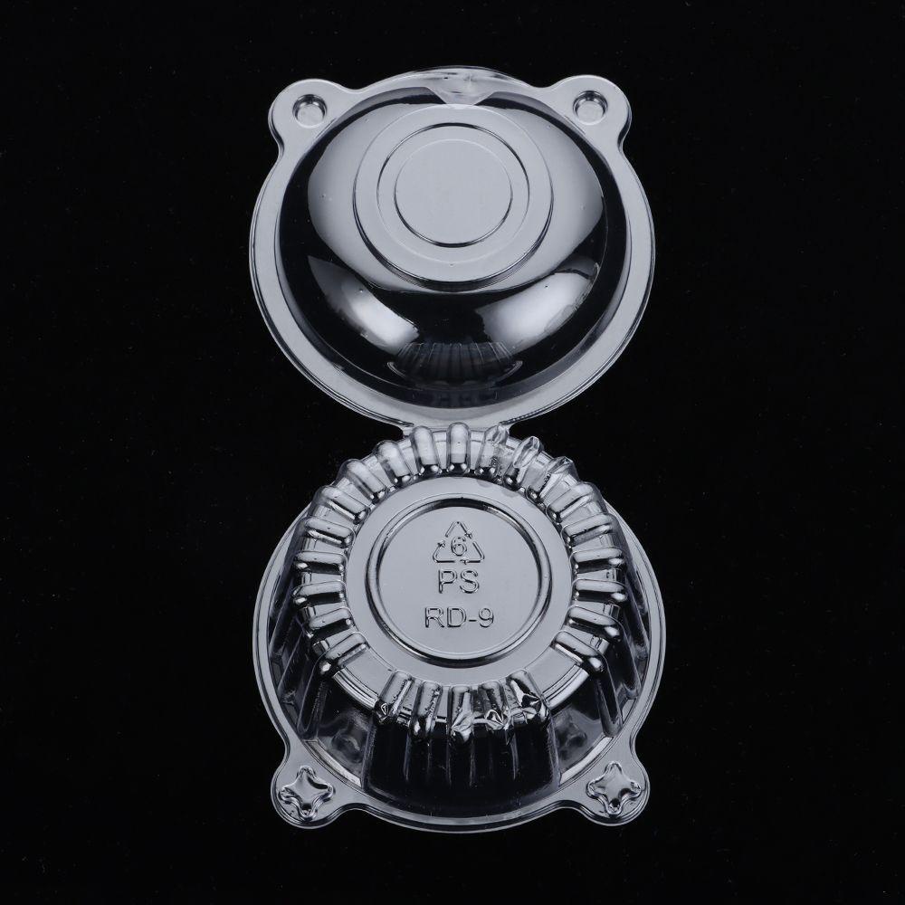 Bộ 50 Vỏ Nhựa Tròn Trong Suốt Dùng Một Lần Đựng Bánh Cupcake DIY
