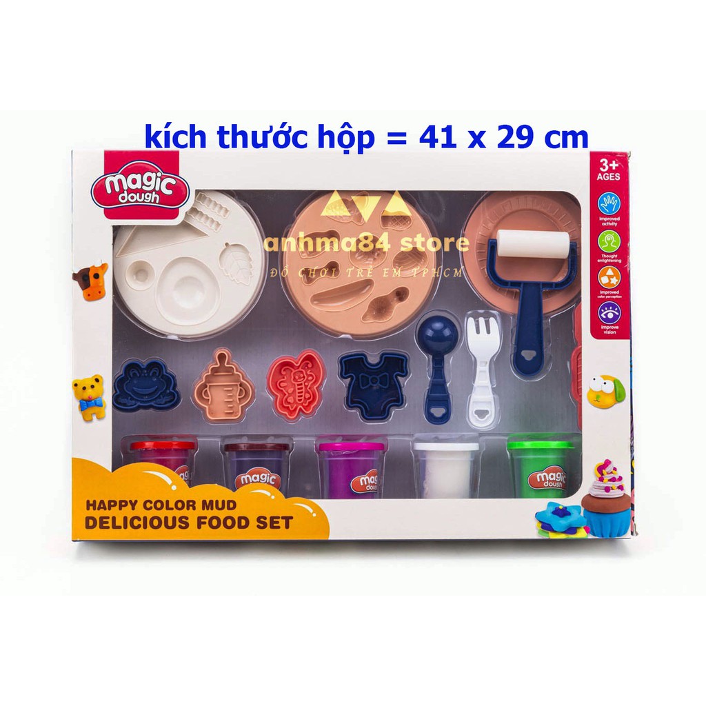 Đồ chơi Hộp Đất Sét Làm Bữa ăn vui vẻ MAGIC DOUGH - Đất nặn trẻ em kèm khuôn - anhma84 store