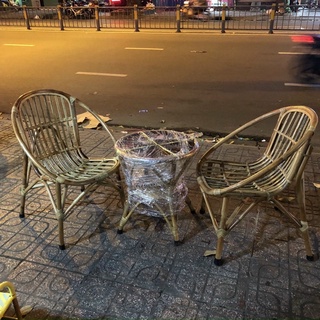 Ghế mây sọc ngang