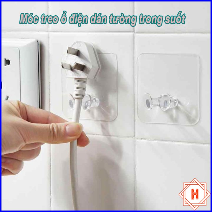 Combo 5 Móc Treo Ổ Điện Dán Tường Trong Suốt Tiện Dụng { H }