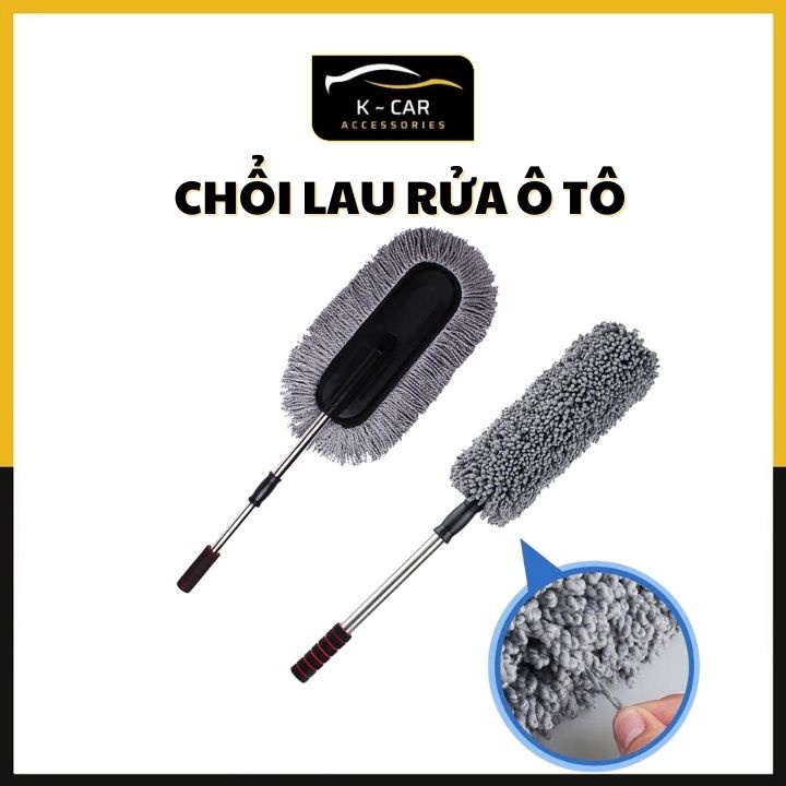 Chổi lau rửa xe ô tô chuyên dụng, chổi lau bụi xe ô tô sợi dầu, cán có thể kéo dài - Kcar