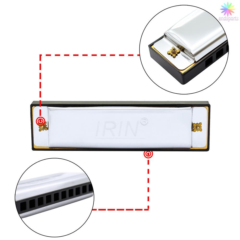 [Ready Stock] 10 Holes 20 Tone Diatonic Blues Harmonica Key of C with Case for Beginner Children Sil