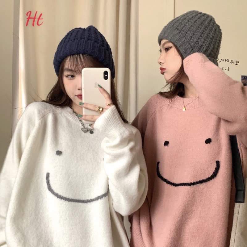 Áo lông mặt cười 2 màu Màu Chất lông Puldol dày đẹp ấm lắm