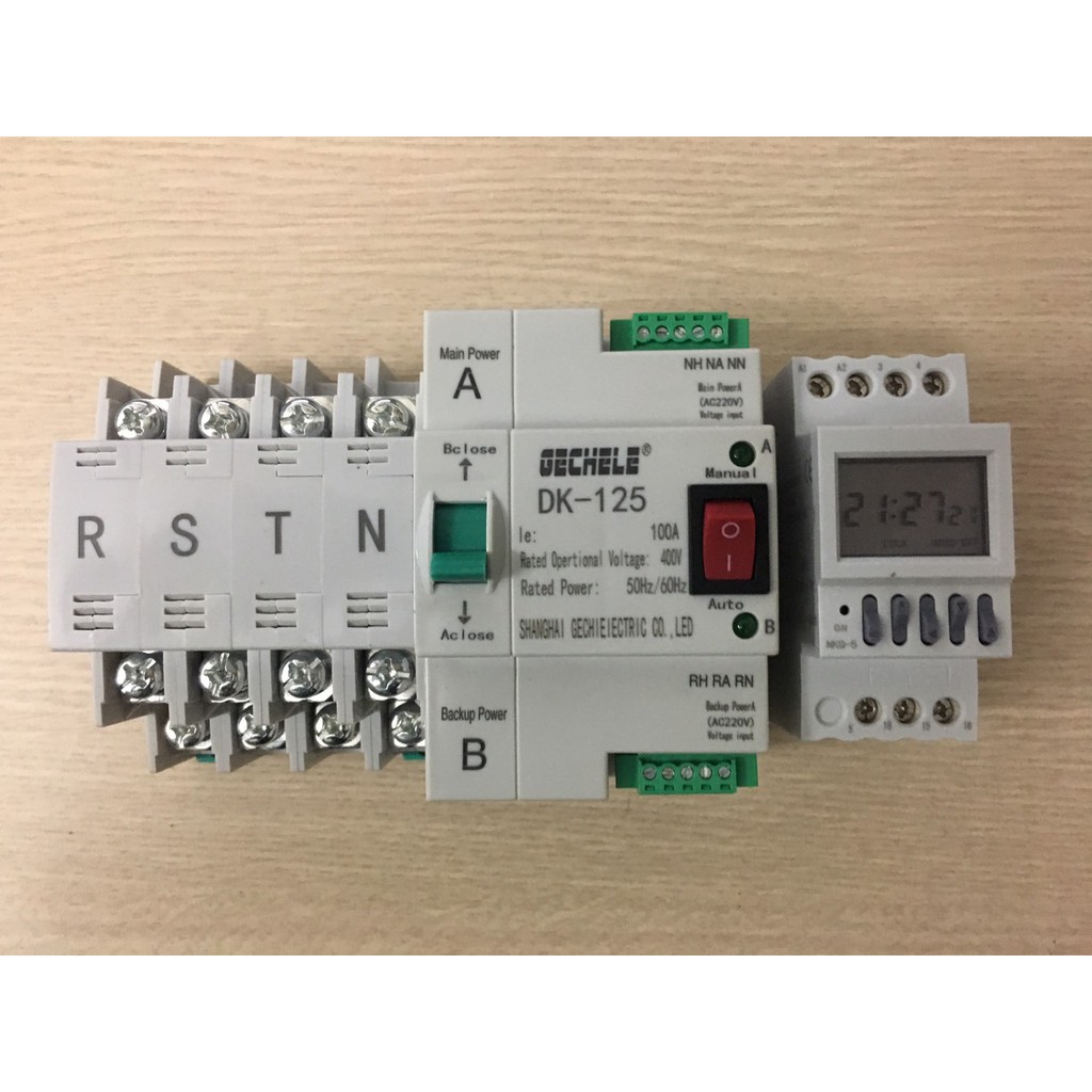 COMBO Bộ chuyển nguồn tự động ATS 4P 100A và Timer Tháng NKG5