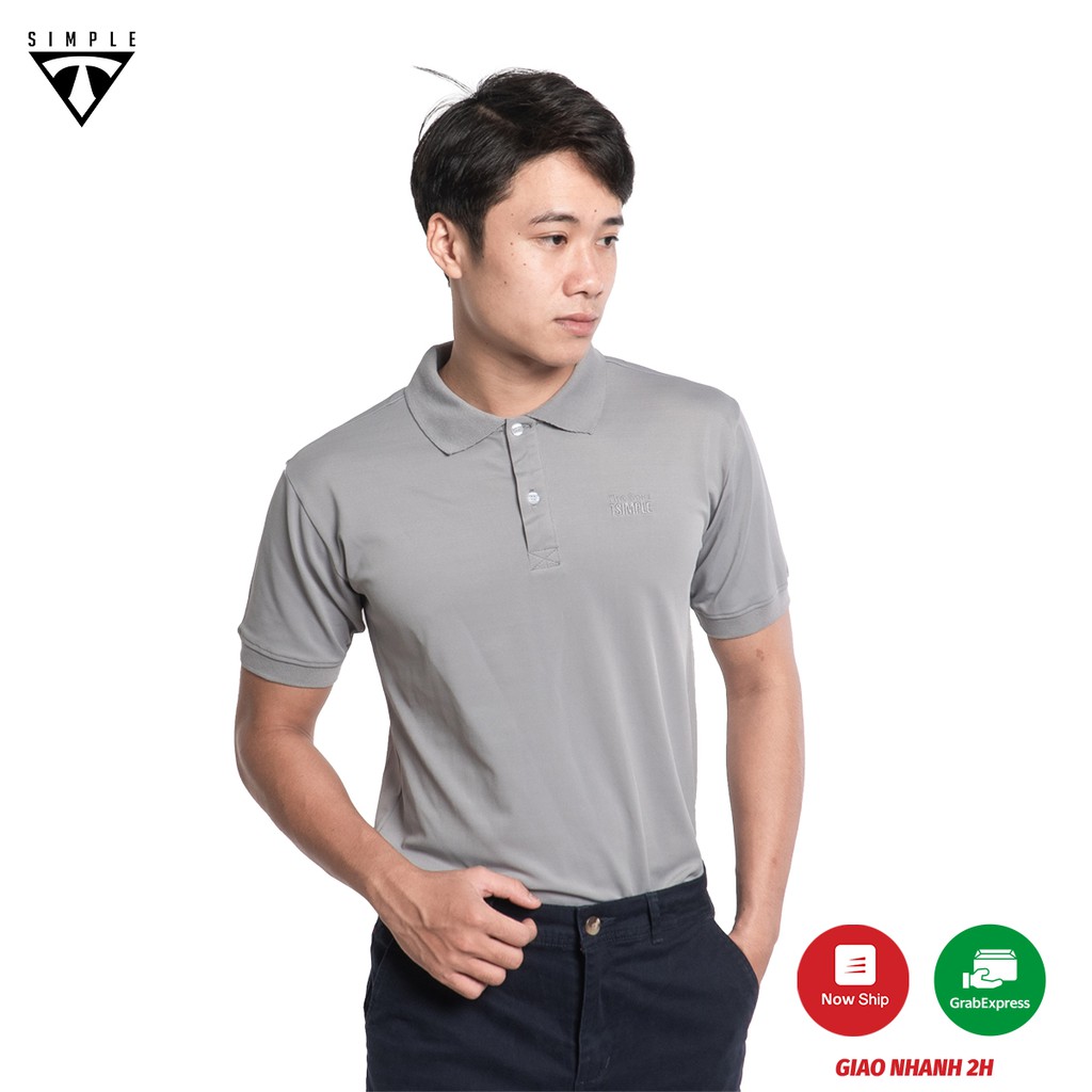 Áo Polo Nam cổ bẻ TSIMPLE cổ trụ thêu tay lỡ vải thun cá sấu Cotton thời trang, chuẩn form, sang trọng lịch lãm màu Xám