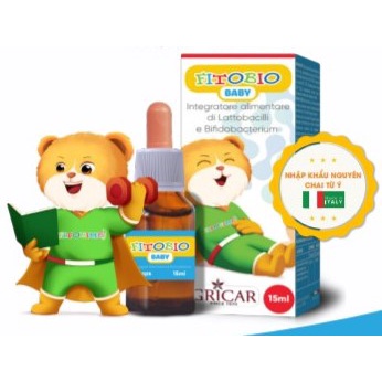 Men vi sinh  Fitobio Baby - Cung cấp lợi khuẩn giúp hệ tiêu hoá khoẻ mạnh lọ 15ml