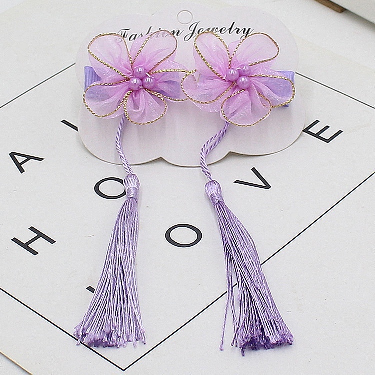 Set 2 Kẹp Tóc Đính Hoa Dễ Thương Cho Bé Gái