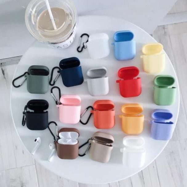 🌟 HÀNG LOẠI 1 🌟18 màu thời trang Case airpod 1 2 Pro  🌟 Vỏ Bao silicon dẻo trơn đựng tai nghe không dây