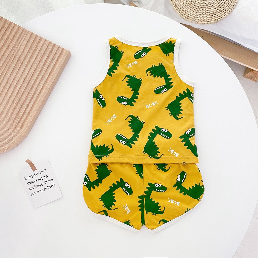 Sanlutoz Set Đồ Mùa Hè 2 Món Gồm Áo Không Tay + Quần Ngắn Cho Bé Sơ Sinh