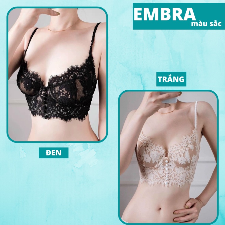 Áo bra nữ có gọng ren hoa siêu cấp thoáng mát khuy lưng U 1 móc mã EBALB07