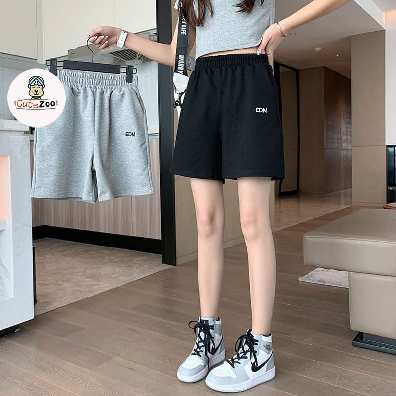 Quần đùi nam nữ Unisex cạp chun EDM quần short thể thao đi chơi chất thun mềm mát - CUTEZOO