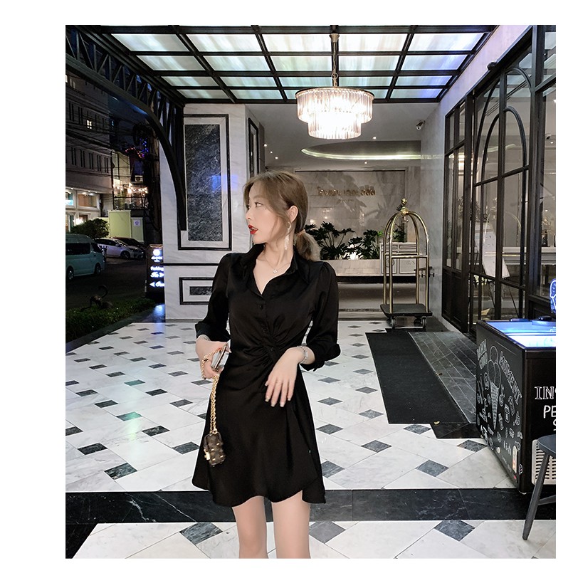 Váy Sơ Mi Lụa xoắn eo kèm quần SM01 | BigBuy360 - bigbuy360.vn