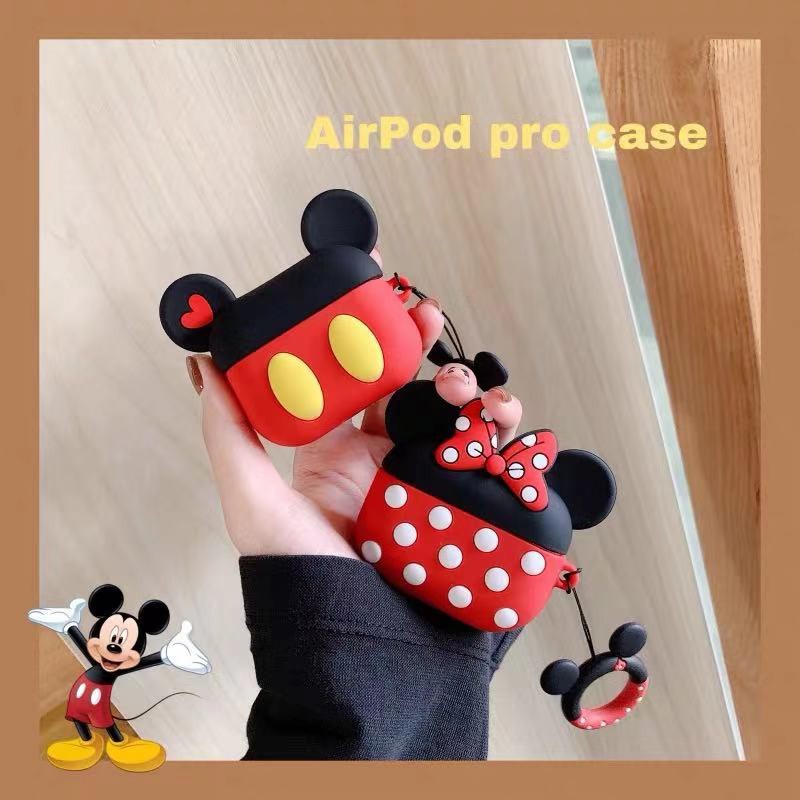 Disney Vỏ Bảo Vệ Hộp Đựng Tai Nghe Airpods Hình Chuột Mickey Minnie Đáng Yêu