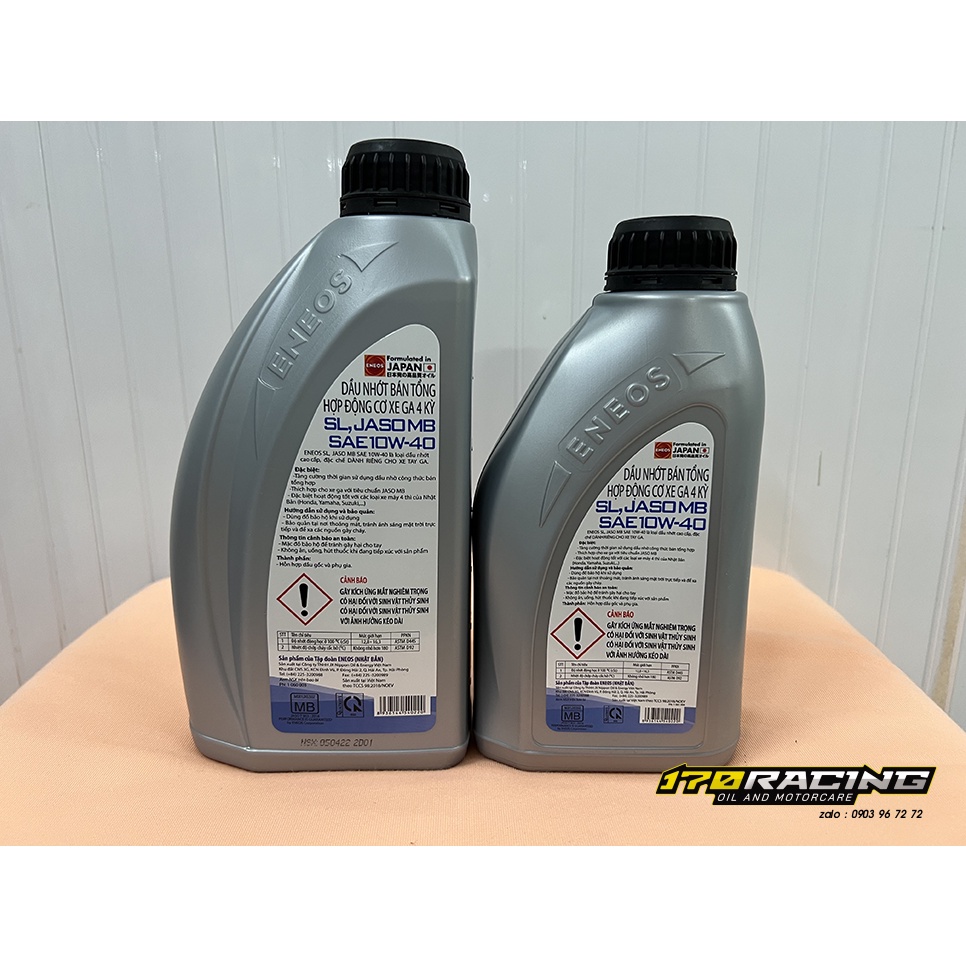 Dầu Nhớt Bán Tổng Hợp Động Cơ Xe Ga 4 Kỳ ENEOS SAE 10W40 4T SL , JASO MB Dung Tích 800 ML - 1000 ML .