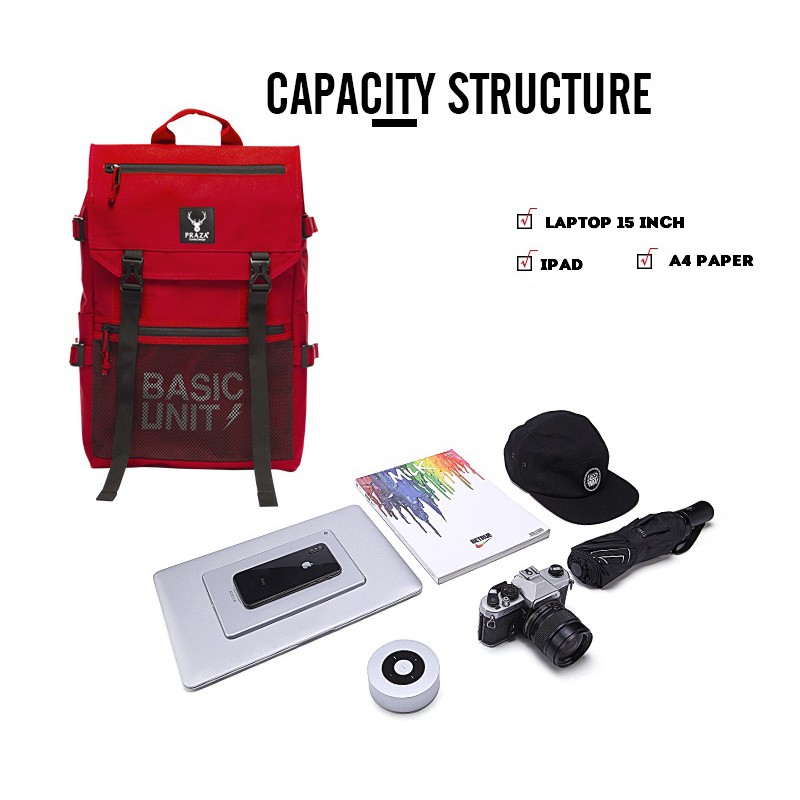 Bộ Balo Unisex Năng Động &amp; Túi Đeo Chéo Messenger Cá Tính PRAZA BL175DC090