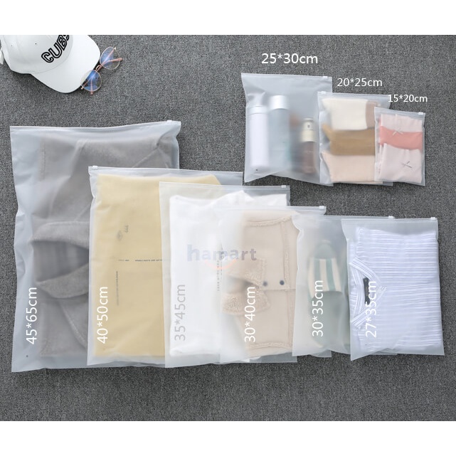 Túi Zip Đựng Quần Áo Mỹ Phẩm Đồ Lót Du Lịch Ziplock Mờ Lưu Trữ Đồ Khoá Kín Chống Thấm Tiện Lợi
