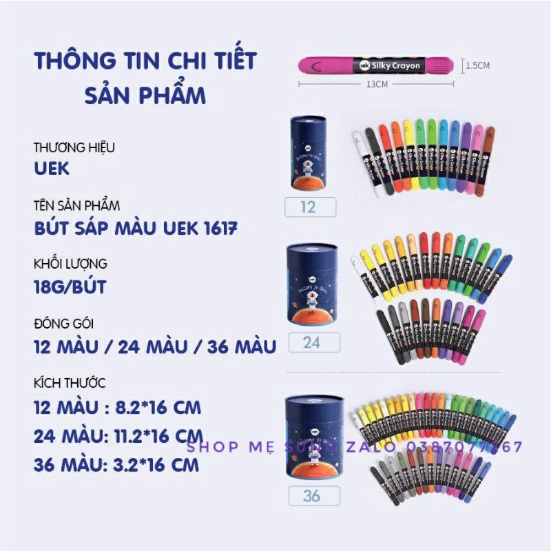 Bút màu sáp UEK cho bé