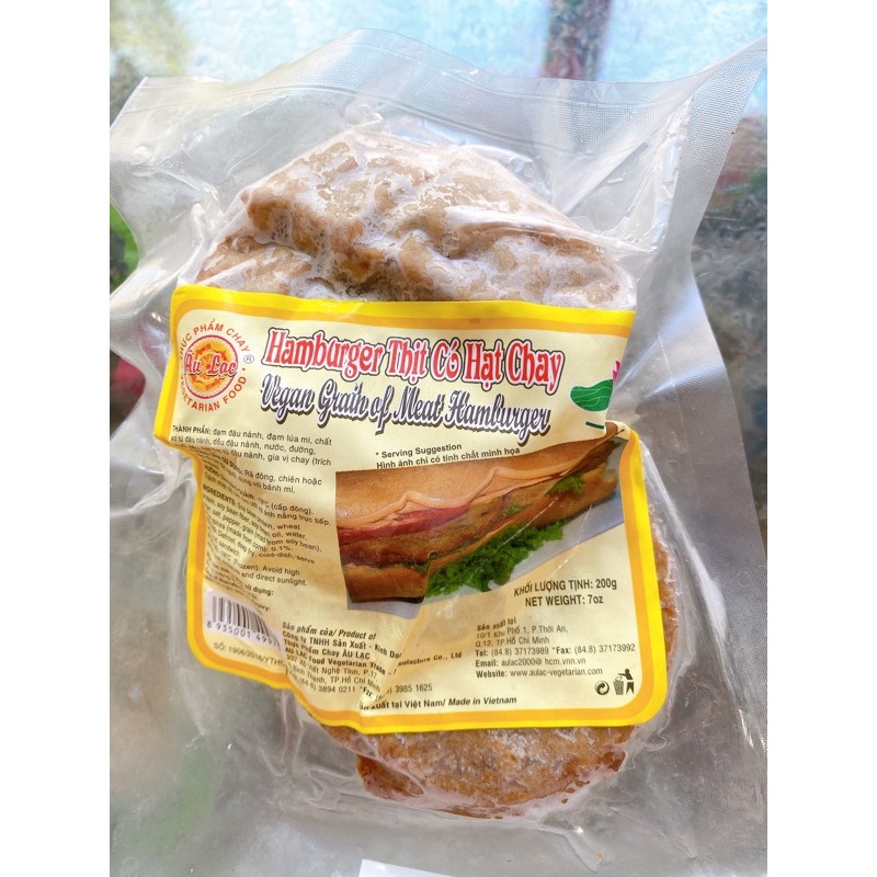 HAMBUGER CHAY ÂU LẠC GÓI 200g