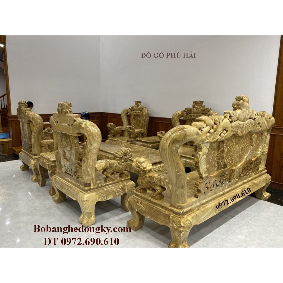 Bộ Bàn Ghế Nghê Bảo Đỉnh Gỗ Nu Nghiến