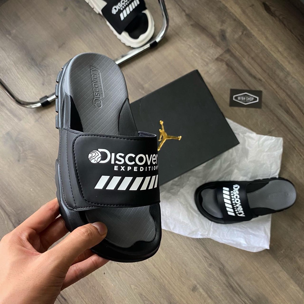 Dép quai dán DISCOVERY - màu *Đen/Xám* - CODE: DXLP2101N BKS