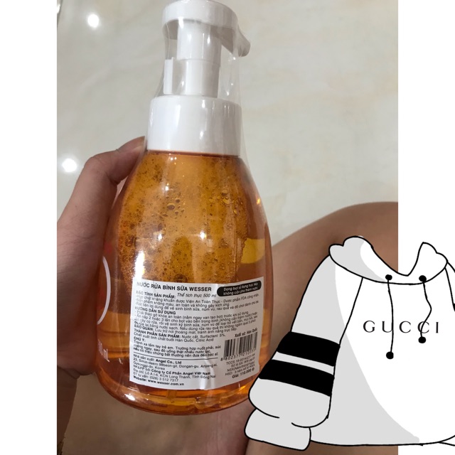 Nước rửa bình sữa wesser 500ml ( siêu tiết kiệm )