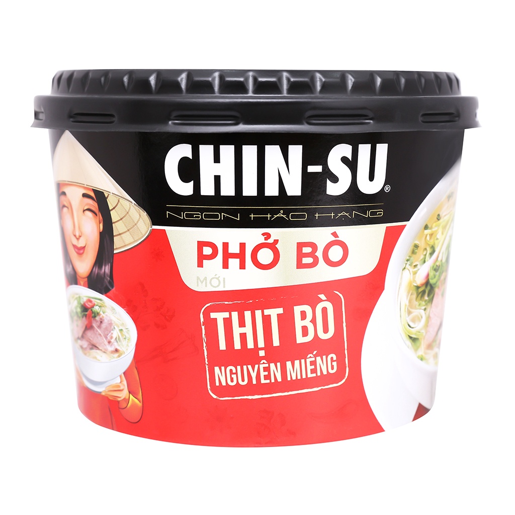 Bộ 5 món bữa sáng Chinsu (phở, hủ tiếu, bánh đa cua, miến gà, bò kho) loại tô 129g/148g