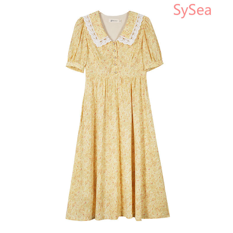 Đầm Maxi Chất Chiffon Hoạ Tiết Hoa Phong Cách Retro