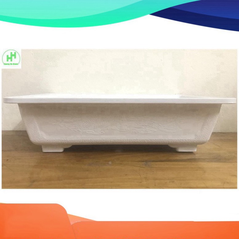 (GIÁ RẺ) 1 Chậu Nhựa Trồng Cây Mini AD 300x200x80 Hình Chữ Nhật Màu Trắng Siêu Đẹp - Made in VIETNAM