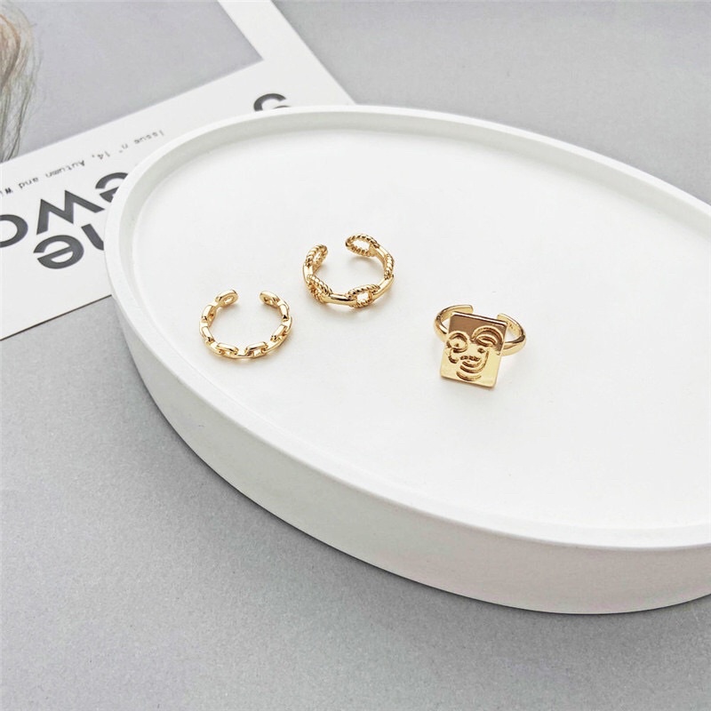 Set 5 nhẫn kim loại thời trang phong cách Hàn Quốc