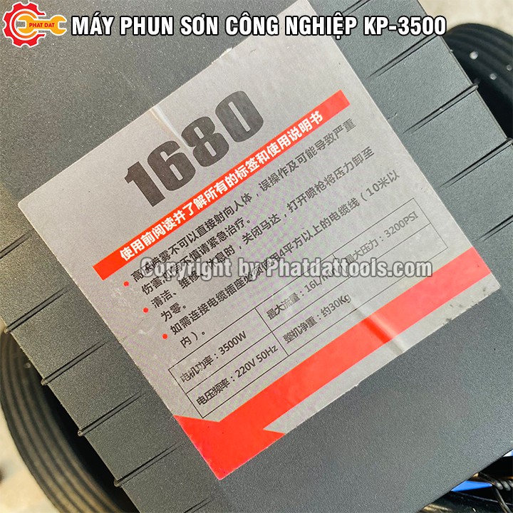 Máy Phun Sơn Công Nghiệp KP-3500-Công Suất 3500W-Đầy Đủ Phụ Kiện-Bảo Hành 12 Tháng