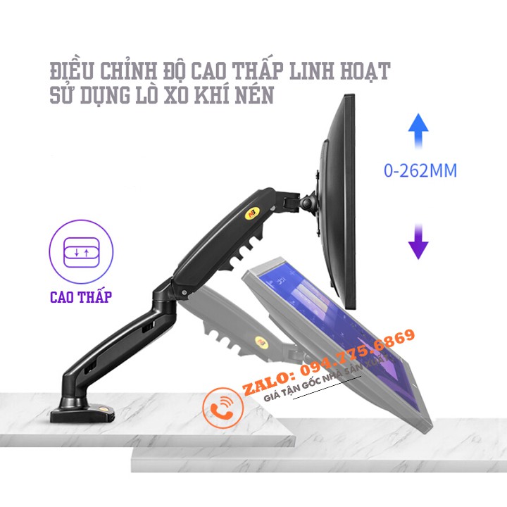 Giá Treo Hai Màn Hình NB F160 17-30 Inch - Tay Treo Hai Màn Hình Tải Trọng 9 Kg