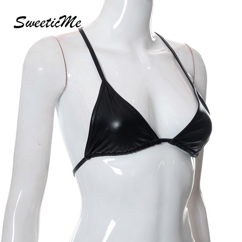 Bộ Đồ Bơi SweeticMe Chất Liệu Da PU   Gợi Cảm Thời Trang Cho Nữ