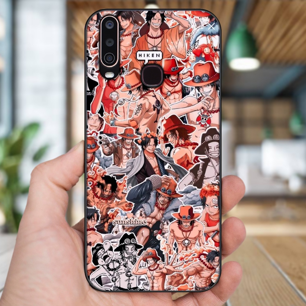 Ốp lưng Vivo Y12, Y15, Y17, U10 viền đen in hình Ace One Piece