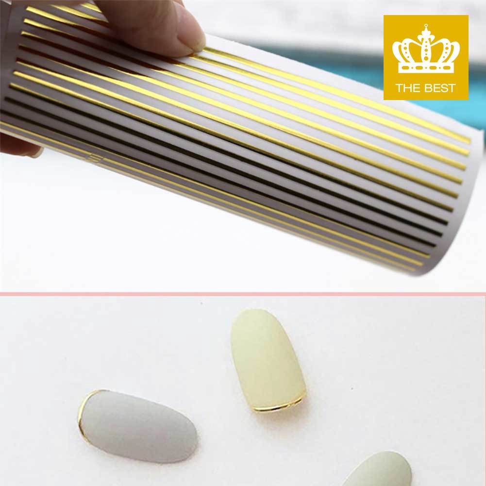Miếng dán móng trang trí hoạ tiết kẻ sọc 3D đẹp mắt