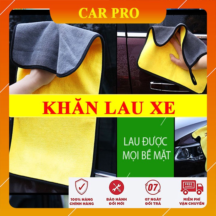 Khăn lau xe hơi màu vàng 2 lớp cao cấp siêu sạch siêu thấm hút - car _pro