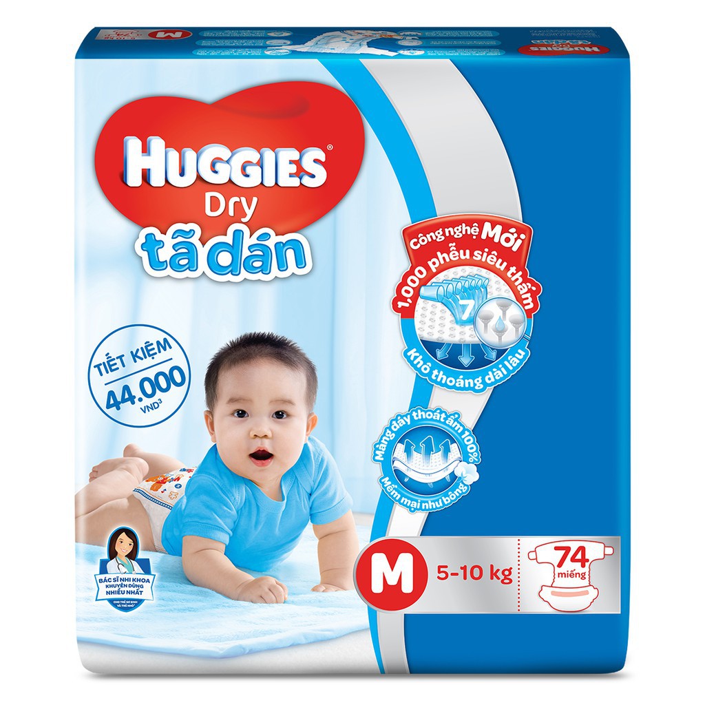 [Hà Nội] Bỉm Huggies quần/dán size M74/L68/XL62/XXL56 chuẩn