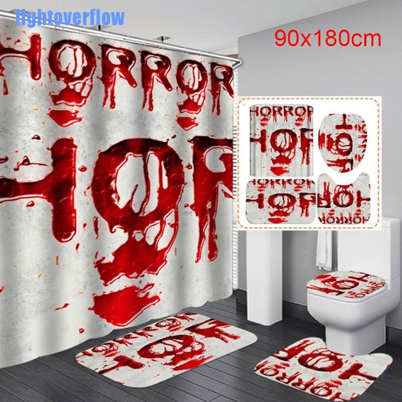 Rèm Phòng Tắm 180x90cm Hình Máu Trang Trí Halloween