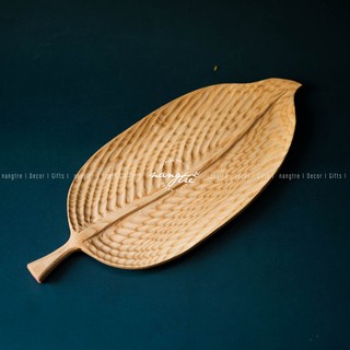 Đĩa gỗ hình lá/ Đĩa gỗ decor