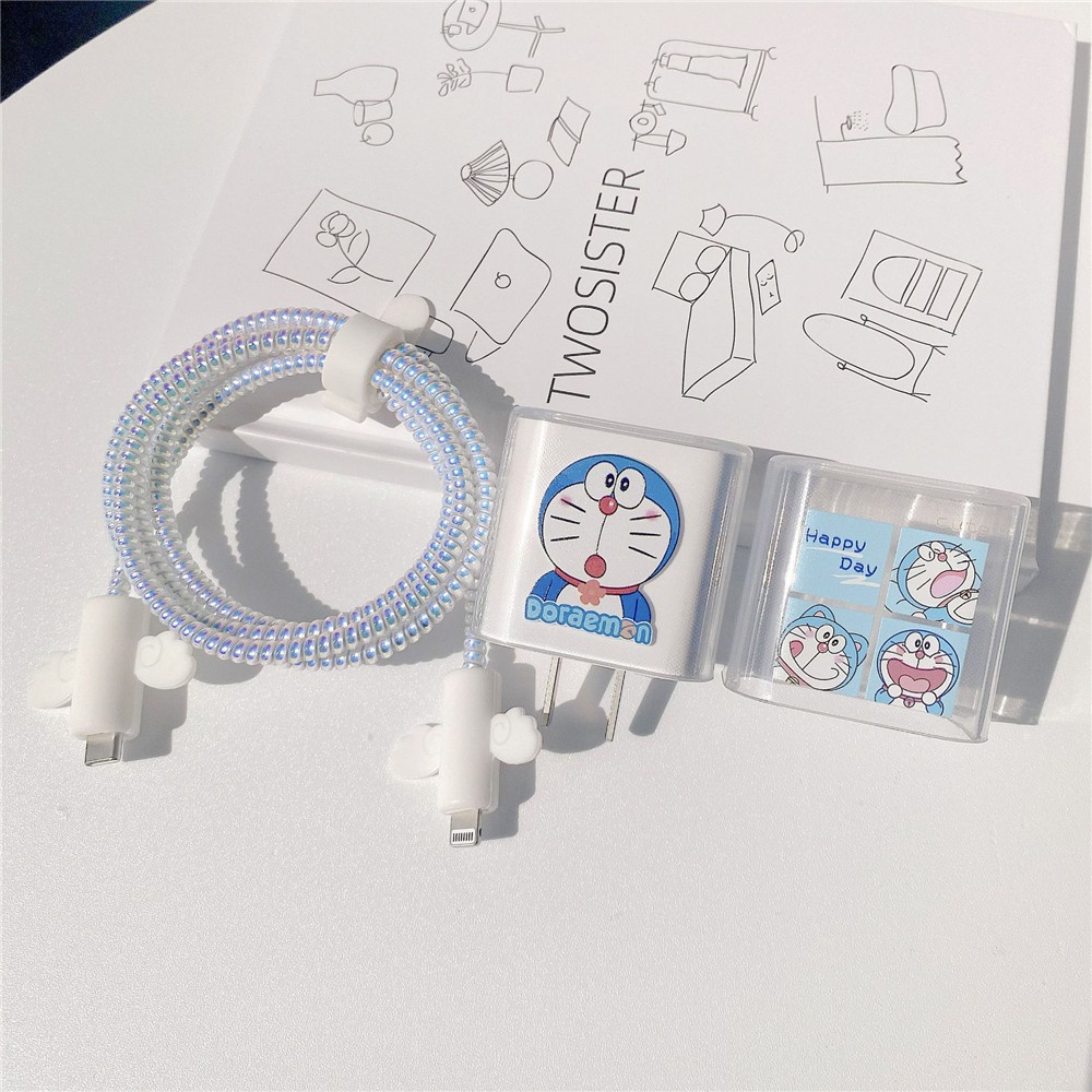 Bộ phụ kiện bảo vệ đầu dây cáp sạc màu trong suốt 18/20W